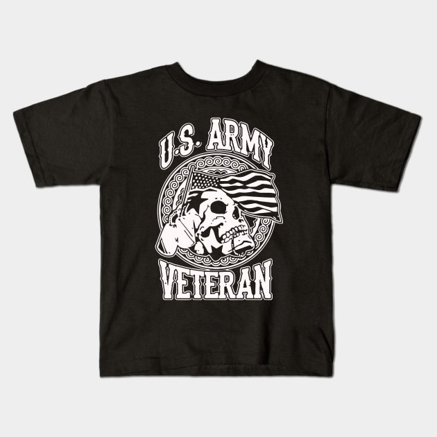 US ARMY VETERAN SKULLS Kids T-Shirt by Dumastore12